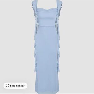 Elegant Light Blue Ruffled Dress